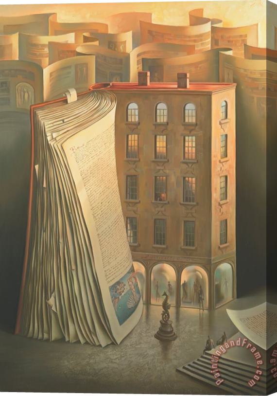 Vladimir Kush History of The House Stretched Canvas Print / Canvas Art