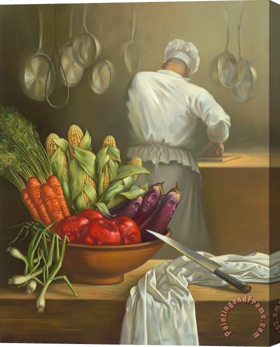 Vladimir Kush Vegetarian Drama Stretched Canvas Print / Canvas Art