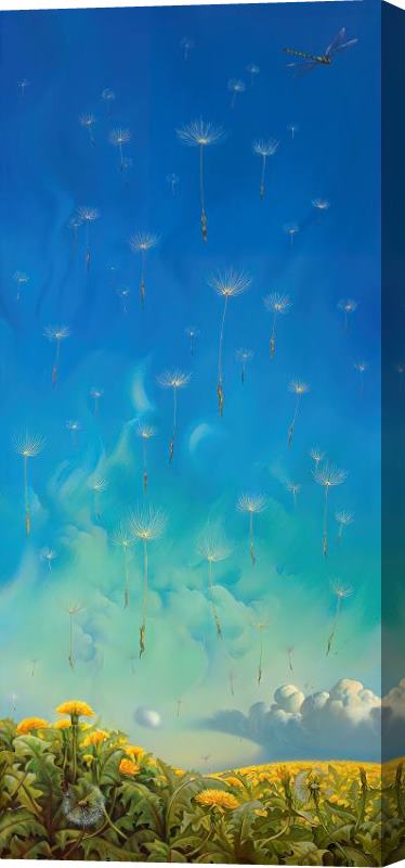 Vladimir Kush White Flowers of The Sky Stretched Canvas Print / Canvas Art
