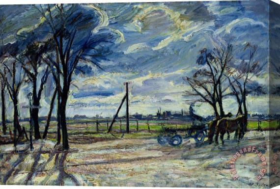 Waldemar Rosler Suburban Landscape in Spring Stretched Canvas Painting / Canvas Art