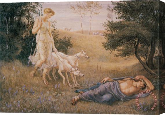 Walter Crane Diana And Endymion Stretched Canvas Painting / Canvas Art