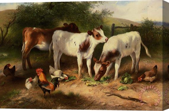 Walter Hunt Farmyard Stretched Canvas Painting / Canvas Art
