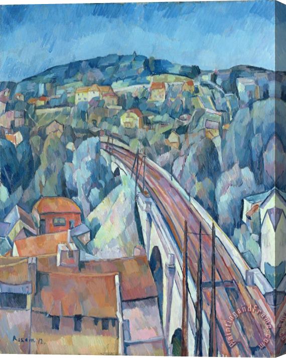 Walter Rosam The Railway Bridge at Meulen Stretched Canvas Print / Canvas Art