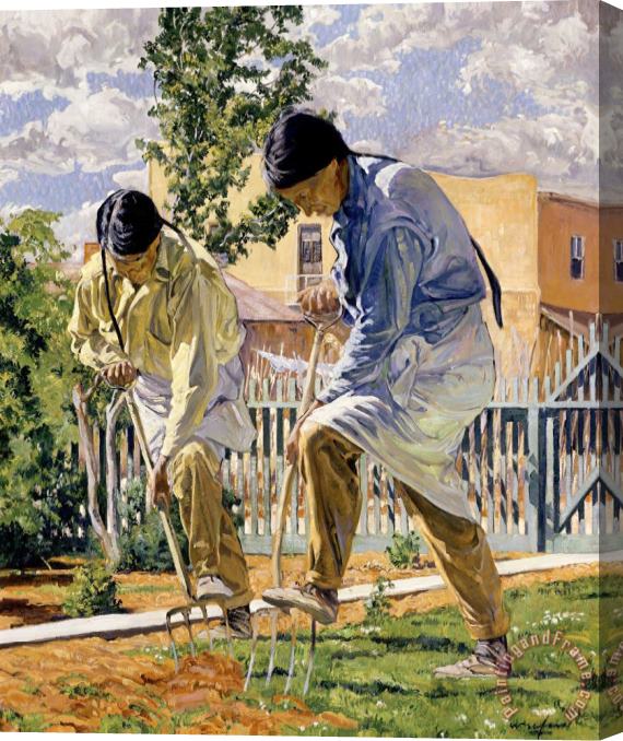 Walter Ufer The Garden Makers Stretched Canvas Print / Canvas Art