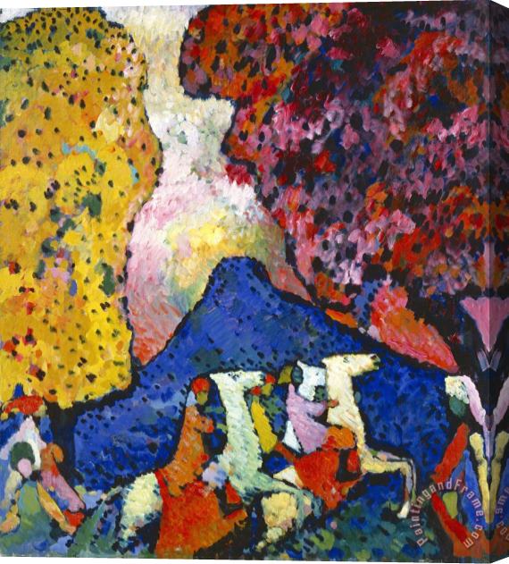 Wassily Kandinsky Blue Mountain (der Blaue Berg) Stretched Canvas Painting / Canvas Art