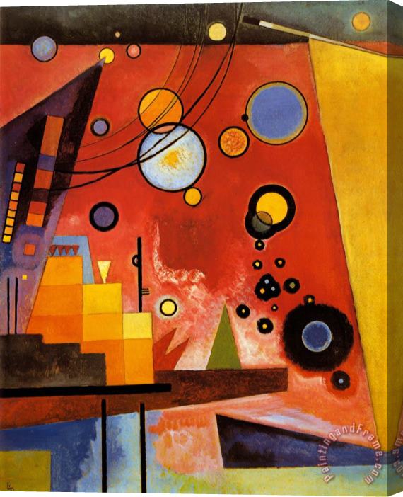 Wassily Kandinsky Heavy Red Stretched Canvas Painting / Canvas Art