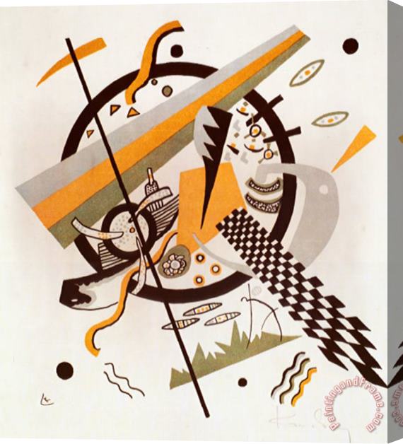 Wassily Kandinsky Komposition Mit Schachbrettstreifen 1922 Stretched Canvas Painting / Canvas Art