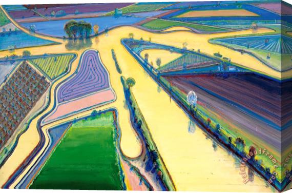 Wayne Thiebaud Delta Water, 2003 Stretched Canvas Painting / Canvas Art