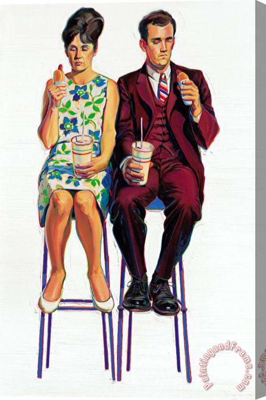 Wayne Thiebaud Eating Figures (quick Snack), 1963 Stretched Canvas Painting / Canvas Art