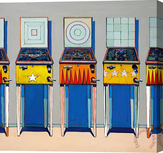 Wayne Thiebaud Four Pinball Machines, 1962 Stretched Canvas Print / Canvas Art