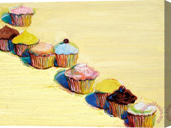 Wayne Thiebaud Nine Cupcakes, 2009 Stretched Canvas Print / Canvas Art