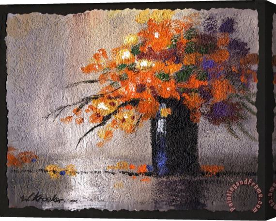 Wendy Kroeker Black Vase with Orange Flowers Stretched Canvas Print / Canvas Art