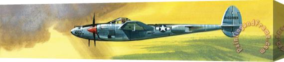 Wilf Hardy Lockheed P-38J Lightning Stretched Canvas Painting / Canvas Art