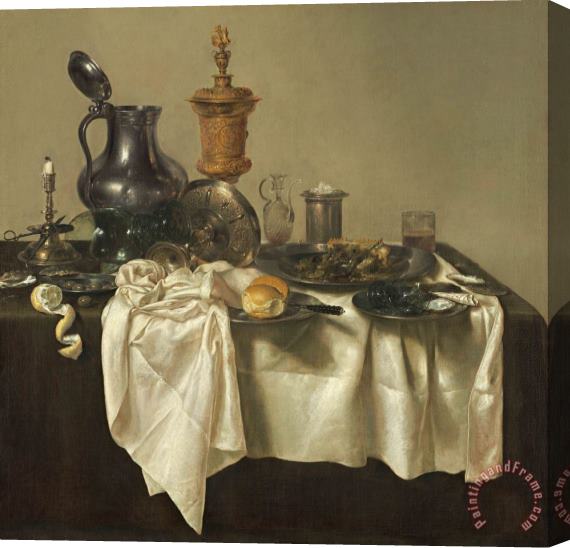 Willem Claesz Heda Banquet Piece with Mince Pie Stretched Canvas Painting / Canvas Art