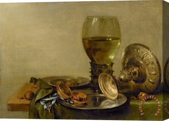 Willem Claesz Heda Still Life with Roemer And Silver Tazza Stretched Canvas Print / Canvas Art