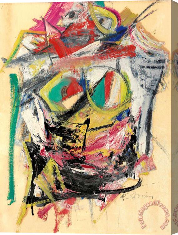 Willem De Kooning Woman (blue Eyes), 1953 Stretched Canvas Painting / Canvas Art