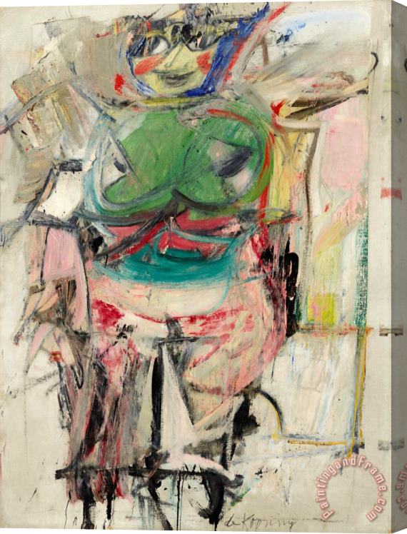 Willem De Kooning Woman (green), 1953 Stretched Canvas Painting / Canvas Art