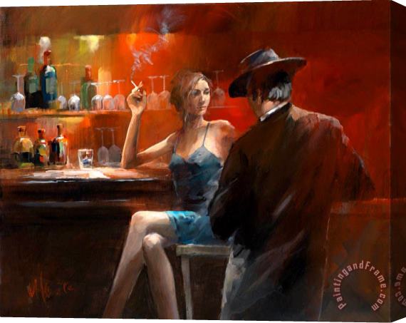 willem haenraets Evening in The Bar Ii Stretched Canvas Print / Canvas Art