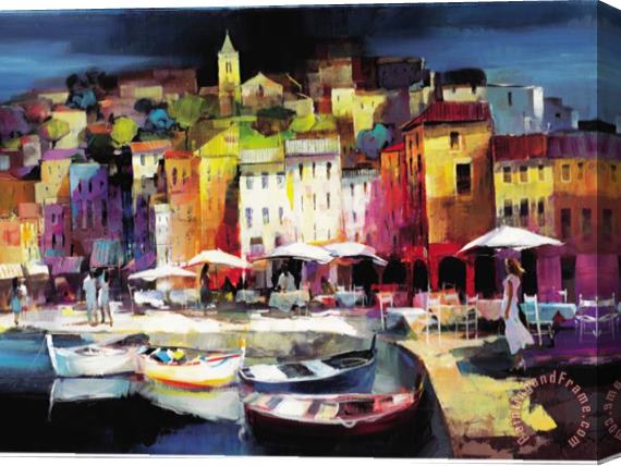 willem haenraets Seaport Town Ii Stretched Canvas Print / Canvas Art