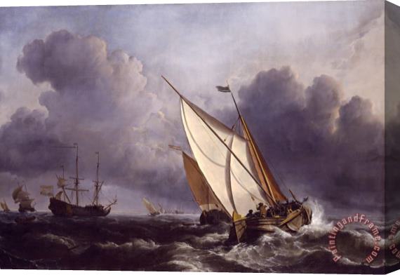 Willem van de Velde Ships in a Stormy Sea Stretched Canvas Print / Canvas Art