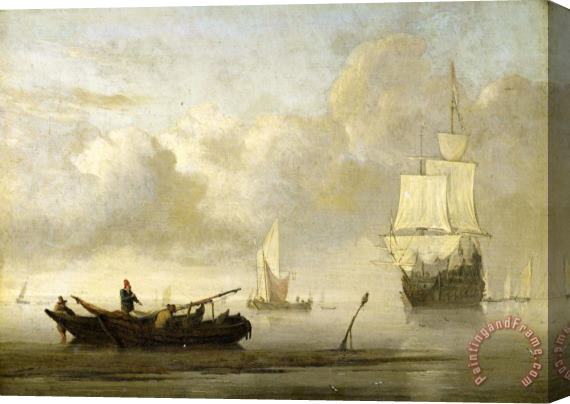 Willem van de Velde Ships Near The Coast During a Calm Stretched Canvas Print / Canvas Art