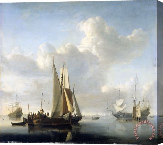 Willem van de Velde Ships Near The Coast Stretched Canvas Print / Canvas Art