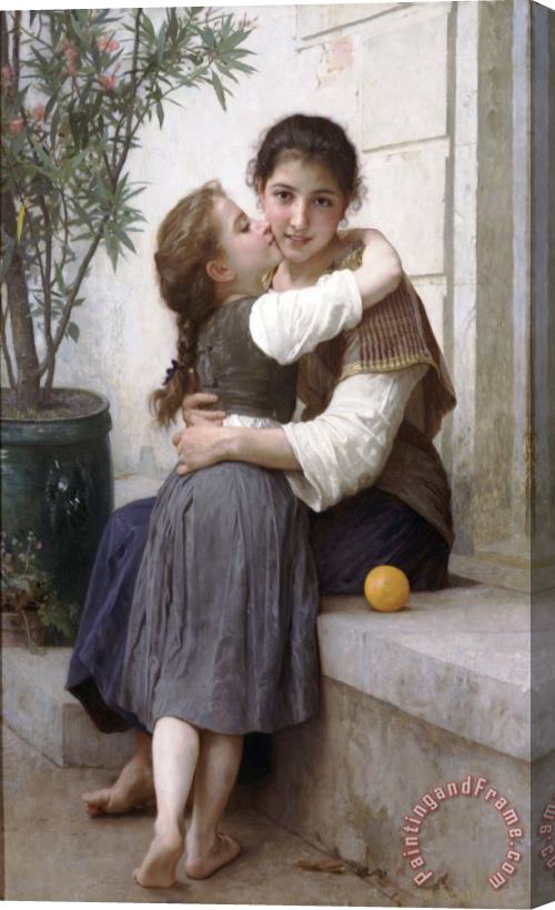 William Adolphe Bouguereau A Little Coaxing (1890) Stretched Canvas Print / Canvas Art