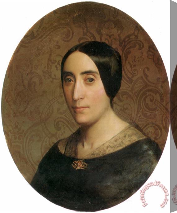 William Adolphe Bouguereau A Portrait of Amelina Dufaud Bouguereau Stretched Canvas Print / Canvas Art
