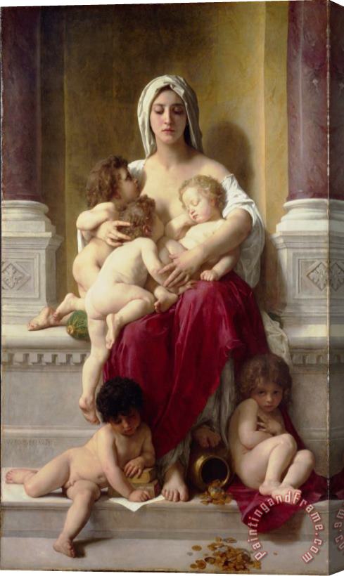 William Adolphe Bouguereau Charity (1878) Stretched Canvas Painting / Canvas Art
