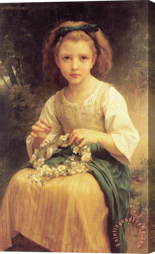 William Adolphe Bouguereau Child Braiding a Crown (1874) Stretched Canvas Painting / Canvas Art
