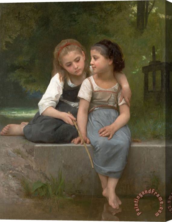 William Adolphe Bouguereau Fishing for Frogs Stretched Canvas Painting / Canvas Art