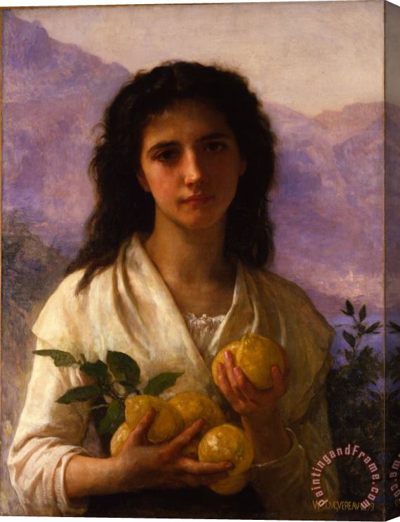 William Adolphe Bouguereau Girl Holding Lemons Stretched Canvas Painting / Canvas Art