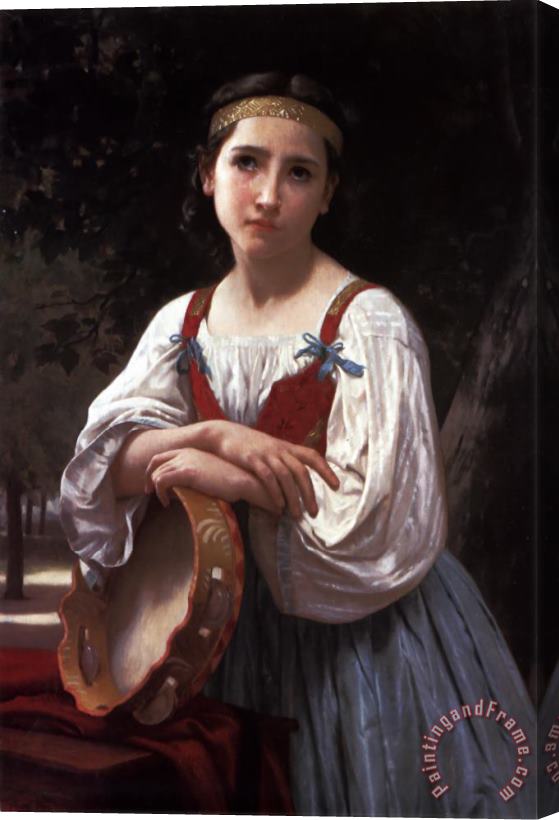 William Adolphe Bouguereau Gypsy Girl with a Basque Drum Stretched Canvas Print / Canvas Art