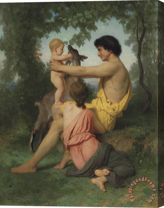 William Adolphe Bouguereau Idyll Ancient Family Stretched Canvas Painting / Canvas Art