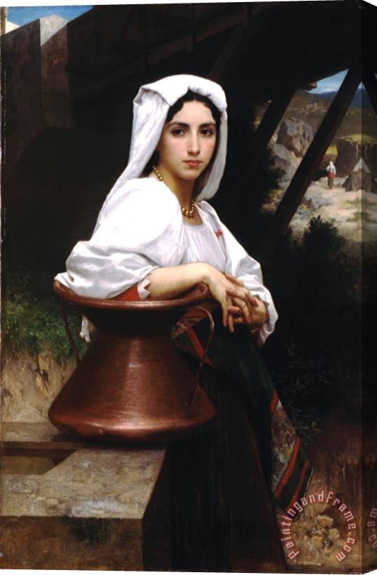 William Adolphe Bouguereau Italian Girl Drawing Water Stretched Canvas Painting / Canvas Art