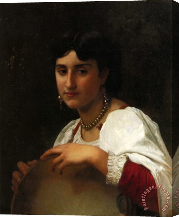 William Adolphe Bouguereau Italian Girl with Tambourine Stretched Canvas Print / Canvas Art