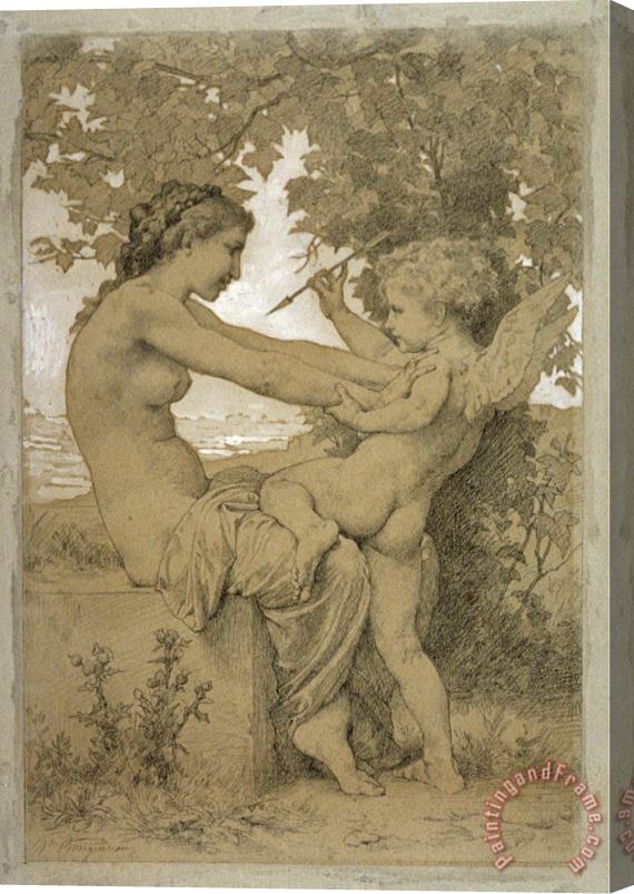 William Adolphe Bouguereau Love's Resistance Stretched Canvas Print / Canvas Art