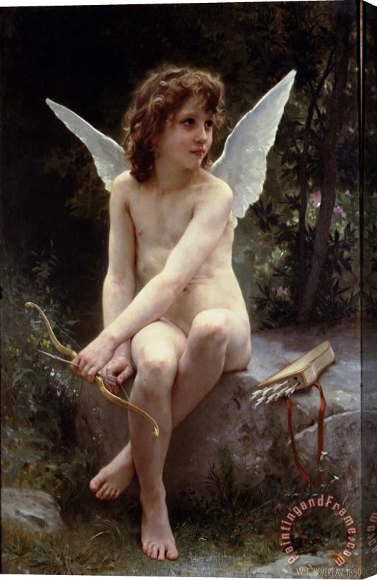 William Adolphe Bouguereau Love on The Look Out Stretched Canvas Painting / Canvas Art