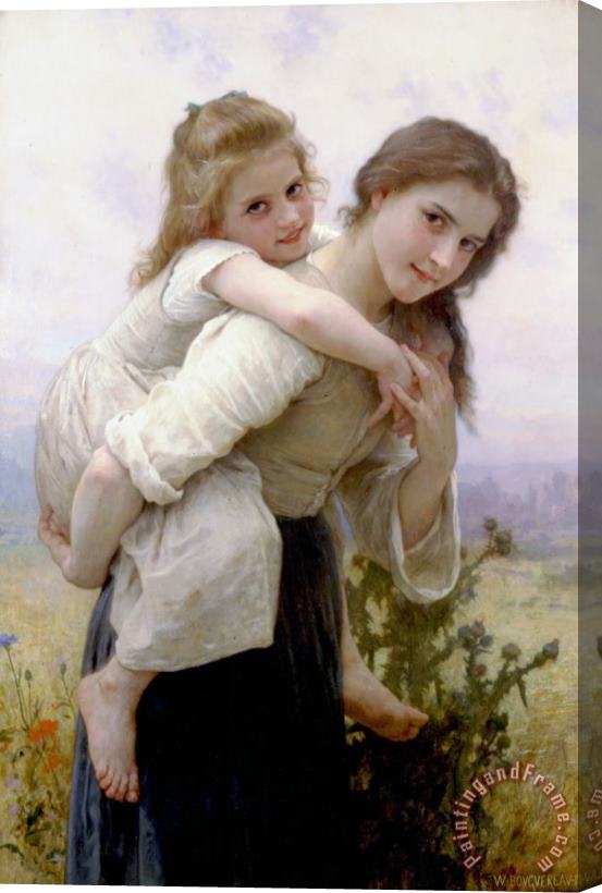 William Adolphe Bouguereau Not Too Much to Carry (1895) Stretched Canvas Painting / Canvas Art