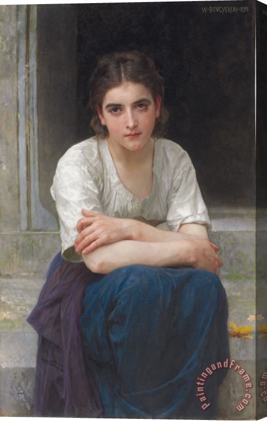 William Adolphe Bouguereau Reverie Sur Le Seuil Stretched Canvas Painting / Canvas Art