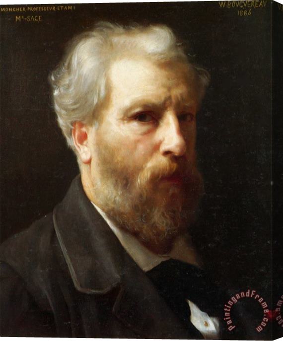 William Adolphe Bouguereau Self Portrait Presented to M. Sage Stretched Canvas Painting / Canvas Art