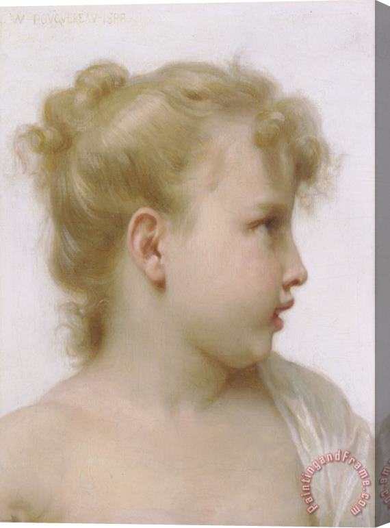 William Adolphe Bouguereau Study Head of a Little Girl Stretched Canvas Painting / Canvas Art