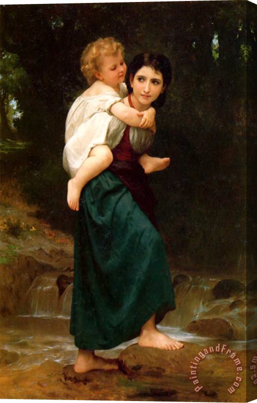 William Adolphe Bouguereau The Crossing of The Ford Stretched Canvas Painting / Canvas Art
