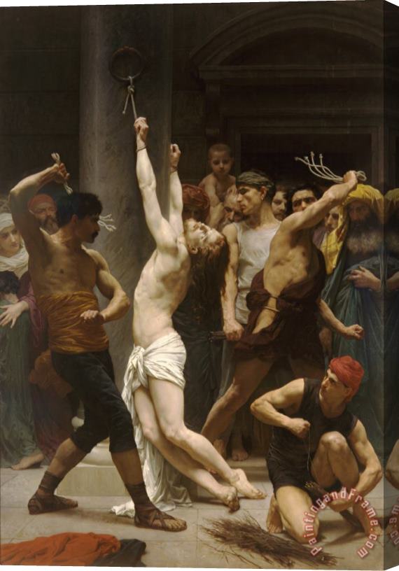 William Adolphe Bouguereau The Flagellation of Our Lord Jesus Christ Stretched Canvas Print / Canvas Art