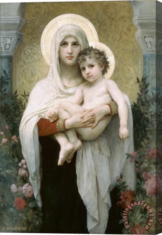 William Adolphe Bouguereau The Madonna of The Roses Stretched Canvas Painting / Canvas Art