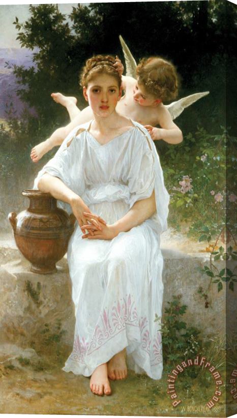 William Adolphe Bouguereau Whisperings of Love Stretched Canvas Painting / Canvas Art