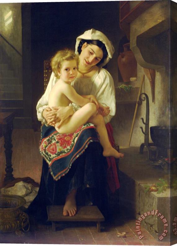 William Adolphe Bouguereau Young Mother Gazing at Her Child Stretched Canvas Print / Canvas Art