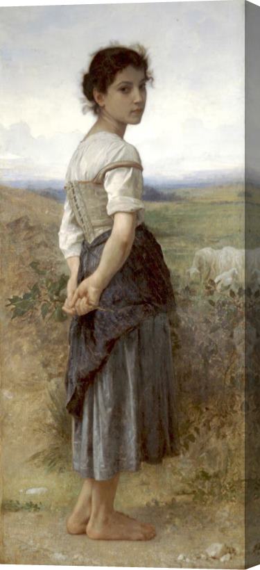 William Adolphe Bouguereau Young Shepherdess Stretched Canvas Print / Canvas Art