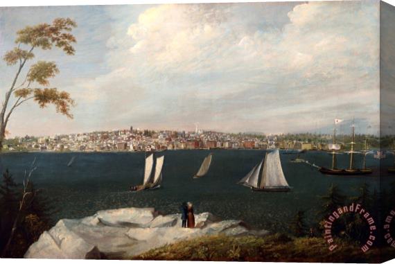 William Allen Wall View of New Bedford From Fairhaven Circa 1848 Stretched Canvas Print / Canvas Art
