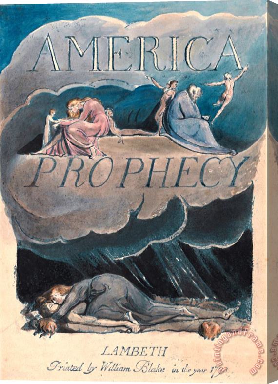 William Blake America. a Prophecy, Plate 2, Title Page Stretched Canvas Painting / Canvas Art